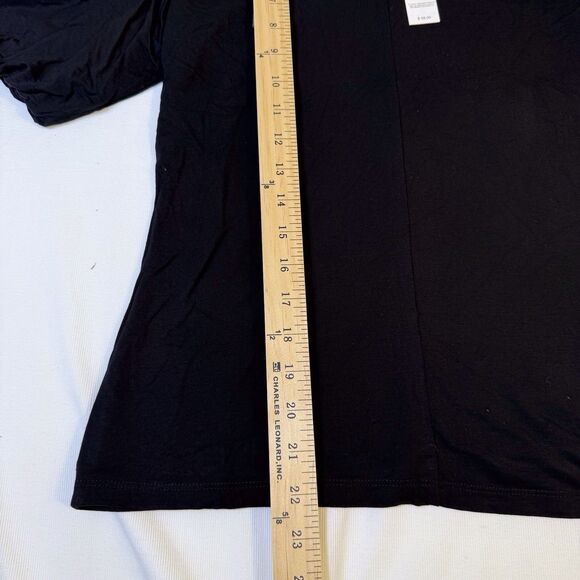 Tahari Women's Pleated Balloon Short Sleeve Blouse Shirt Black Size Small NWT - Picture 8 of 12